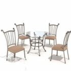 Round Coffee Table And Iron Chair Set