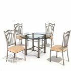 Restaurant Glass Table And Chair Set