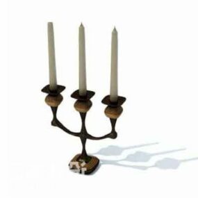 Three Candlestick Light On Stand 3d model