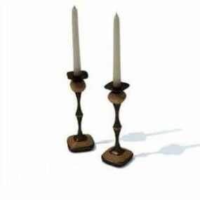 Candlestick Light Brass Stand 3d model