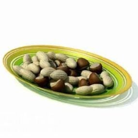 豆の食べ物皿3Dモデル