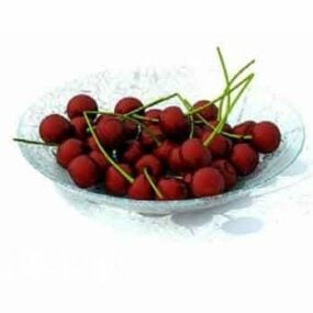 Food Dish With Cherry Fruit 3d model