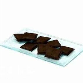 Modello 3d di pezzi di cioccolato alimentare