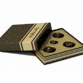 チョコレートケーキとボックス3Dモデル