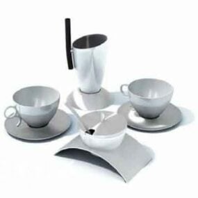 Peralatan Makan Cangkir Keramik Putih model 3d