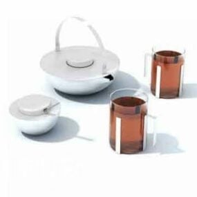 Moderní 3D model nádobí na čajové konvice