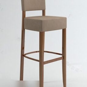 Modern Wooden Bar Chair 3d model