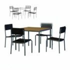 長方形のコーヒーテーブルと椅子4脚