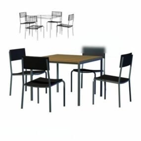 Rectangular Coffee Table And 4 Chairs 3d model