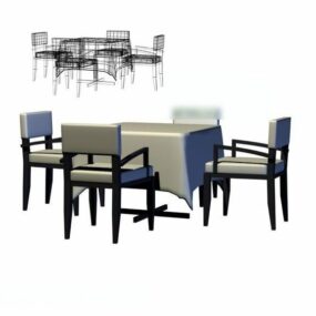 Mesa de jantar e cadeira de restaurante modelo 3d