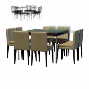 میز و صندلی ناهارخوری خانگی مدل سه بعدی