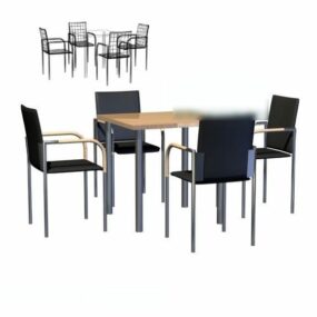 מסעדה מודרנית שולחן קפה וכיסא דגם תלת מימד