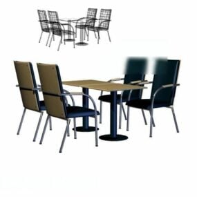 Restaurant salontafel en stoel 3D-model