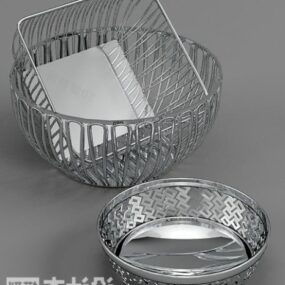 Kitchen Utensils Inox Basket 3d model
