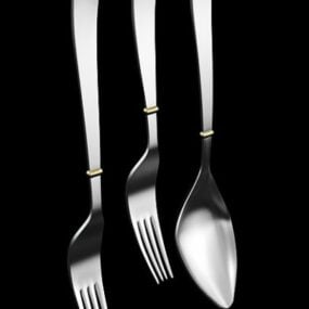 Kitchen Utensils Spoon And Fork 3d model