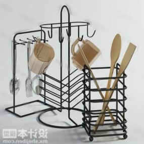 3д модель вешалки для кухонной утвари под чашку