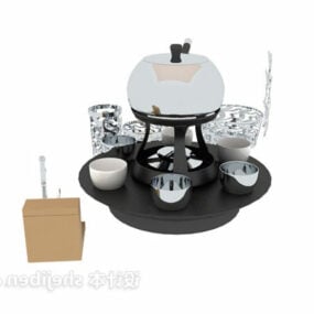 3д модель кухонной утвари, чайного сервиза