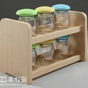 Jar With Stand Kitchen Utensils 3d model