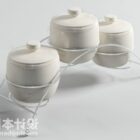 Ceramic Jar With Stand Kitchen Utensils