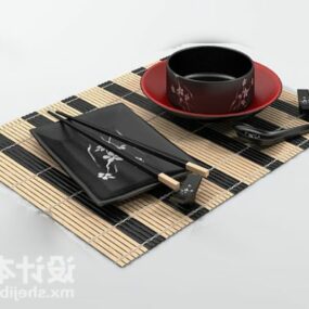 中国のダイニング食器セット3Dモデル