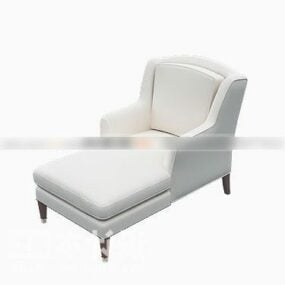 White Fabric Recliner Chair 3d model
