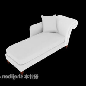 European White Recliner Princess Chair 3d-modell