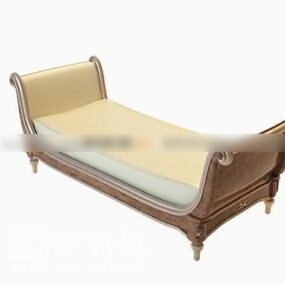 Mô hình 3d thiết kế cổ điển giường ngủ