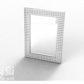 قاب مشکی آینه با طرح تزئینی مدل سه بعدی