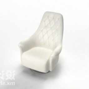 White Single Sofa High Back Style 3d model