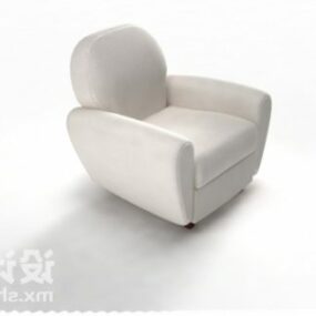 Model 3d Upholsteri Sofa Tunggal Warna Putih