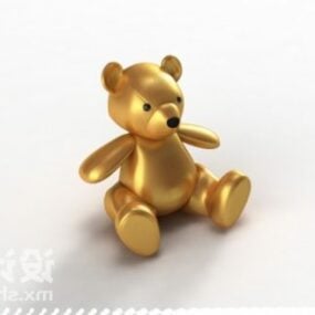 Gold Teddy Bear Toy 3d model