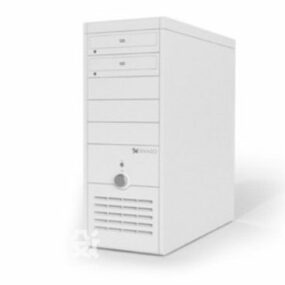 Mô hình 3d vỏ máy tính màu trắng