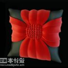 Подушка с красным цветком