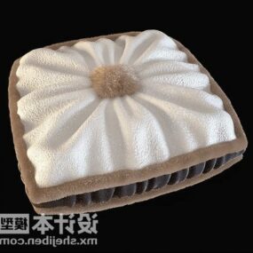 Almofada em forma de flor branca Modelo 3D