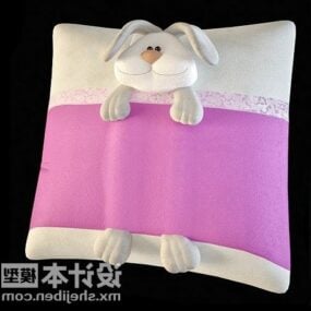 Cushion With Bunny Stuffed Toy 3d model