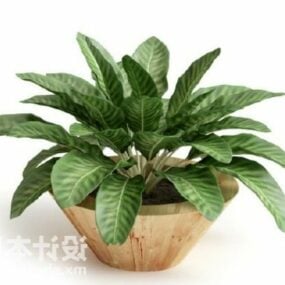 Indoor-Topfpflanze aus Holz V1 3D-Modell