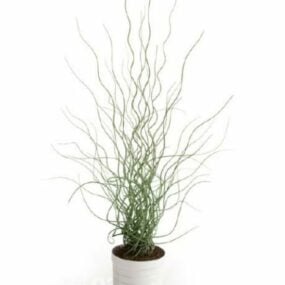 Décoration en forme de branches de plantes en pot modèle 3D