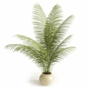 Palm Leaf Potted Plant Tree Decoration 3d model
