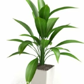 Ruukkukasvien vihreä lehtipuukoristelu 3d-malli