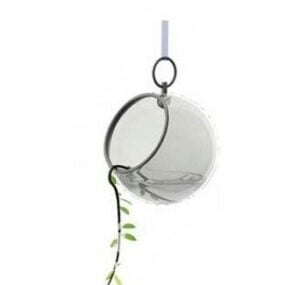Hanging Style Glass Potted Plant 3d model