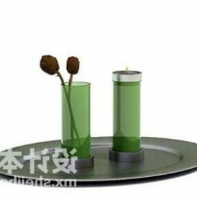 כלי שולחן מקורה צמח עציץ מזכוכית דגם תלת מימד