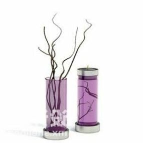 Servise Glass Potteplante Dekorere 3d modell