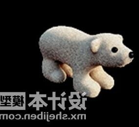 白熊毛绒玩具逼真3D模型