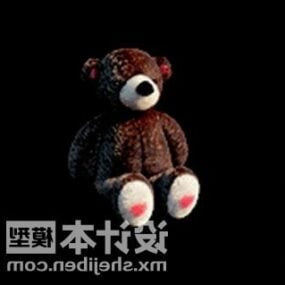 צעצוע ממולא דוב חום דגם תלת מימד ריאליסטי