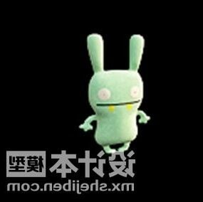 Green Bunny Stuffed Toy 3d model
