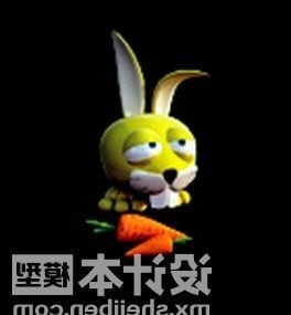 Model 3d Bunny With Carrot Stuffed Toy