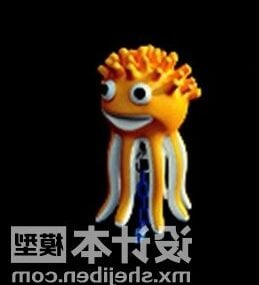 3D model vycpané hračky chobotnice