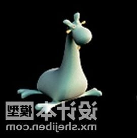 Cartoon giraffe knuffel V1 3D-model