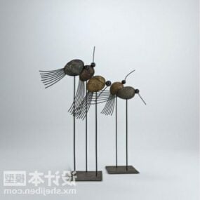 Modelo 3d de móveis de decoração de escultura de mosca abstrata