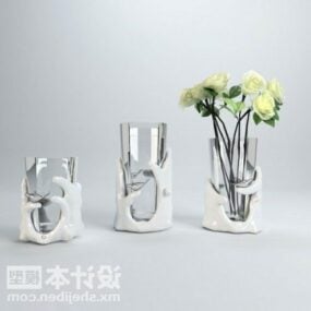 शानदार ग्लास फूलदान सजा 3डी मॉडल